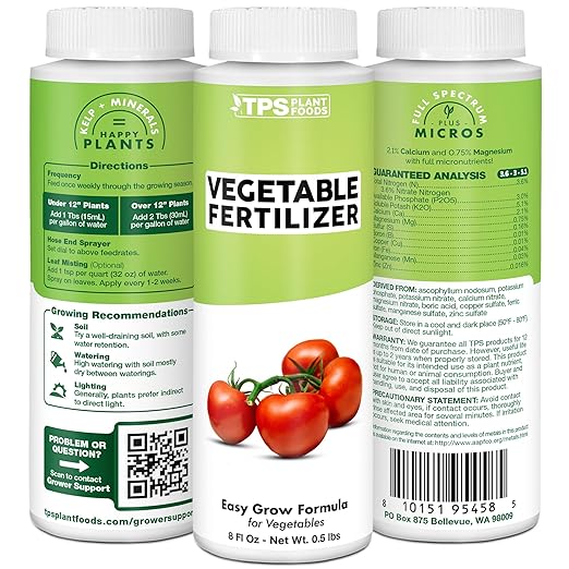 Vegetable Fertilizer – Liquid Plant Food for Bigger Harvests, Stronger Roots & Healthy Garden Growth, 1 Gallon