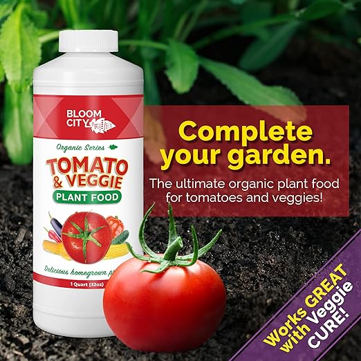 Bloom City Veggie Cure for Blossom End Rot – Liquid Plant Food for Calcium Support, Reduced Blossom End Rot & Healthier Vegetable Growth, 32 oz