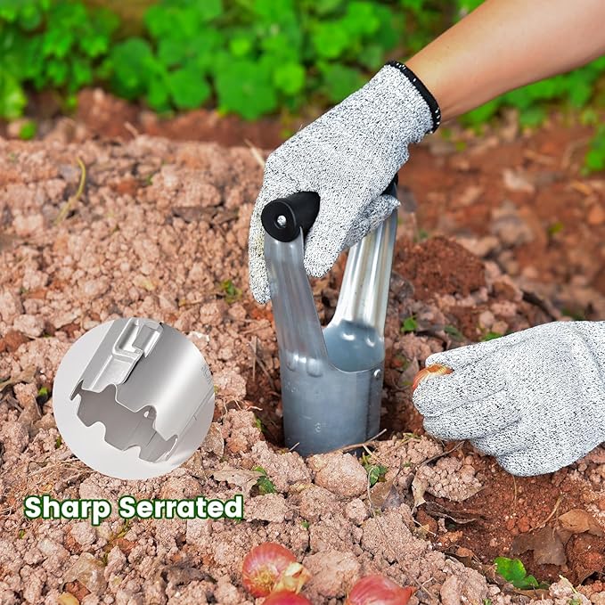 Bulb Planter, Bulbs Transplanter Designed for Automatic Soil Release with Depth Marker for Dgging Holes and Planting Tool for Tulips, Daffodils, Dahlias
