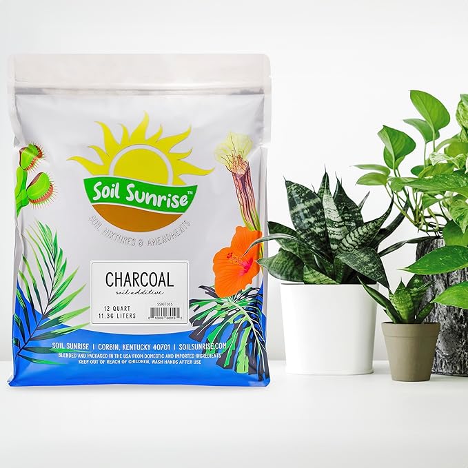 Soil Sunrise Horticultural Charcoal for Indoor Plants (30 Quarts) Hardwood Soil Additive for Orchids, Terrariums, and Gardening
