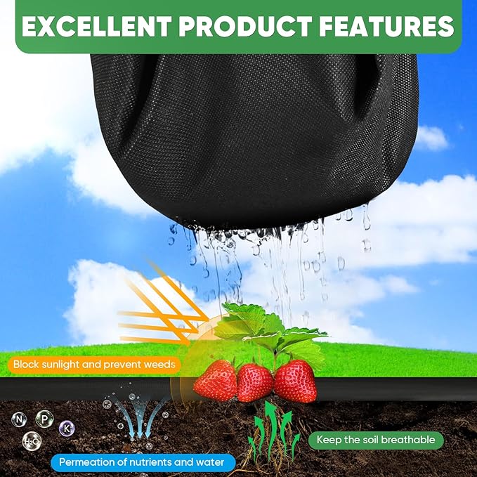 Non-Woven Thick Weed Barrier Fabric 3FT x 100FT, 3.2 oz Heavy Duty Weed Barrier Landscape Fabric, Ground Cover for Superior Weed Control, Easy Setup for Gardens, Landscaping, Flower Beds