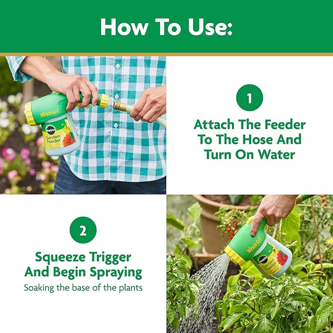 Miracle-Gro Garden Feeder with Water Soluble All Purpose Plant Food - Plant Fertilizer, Hose-end Feeder for Outdoors, 1 lb.