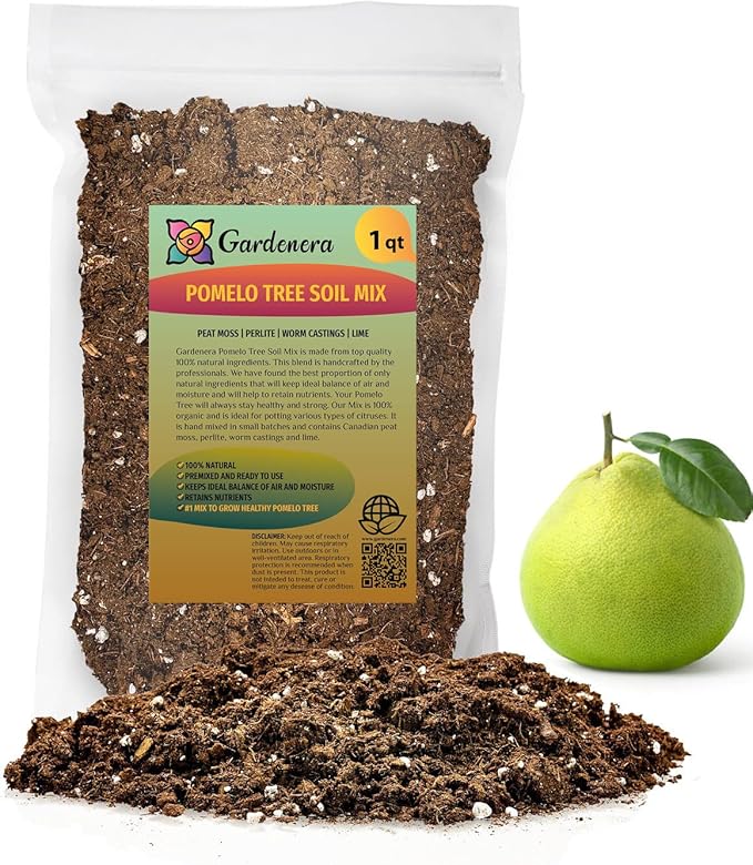 Gardenera's Premium Pomelo Tree Soil Mix - Quick Drain Potting Soil for Growing and Repotting Citrus Maxima - 1 Quart