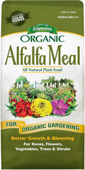 Espoma Organic Alfalfa Meal Fertilizer 2-0-2. All-Natural Plant Food Source of Nitrogen and Potassium for Organic Gardening. Use for Roses, Flowers, Veggies, Trees & Shrubs. 3 lb. Bag.