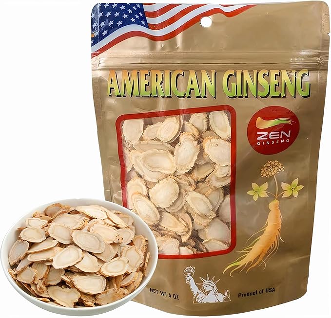 1 Bag of American Wisconsin Ginseng Slices - Panax Ginseng. Boosts Body Immunity, Energy & Stamina for Man & Women