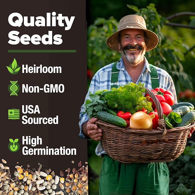 HOME GROWN 𝗨𝗦𝗔 𝗣𝗥𝗘𝗠𝗜𝗨𝗠 55 Vegetable Seeds Pack 28,000 & HOME GROWN 𝗨𝗦𝗔 𝗣𝗥𝗘𝗠𝗜𝗨𝗠 15 Heirloom Vegetable Seeds 7,000