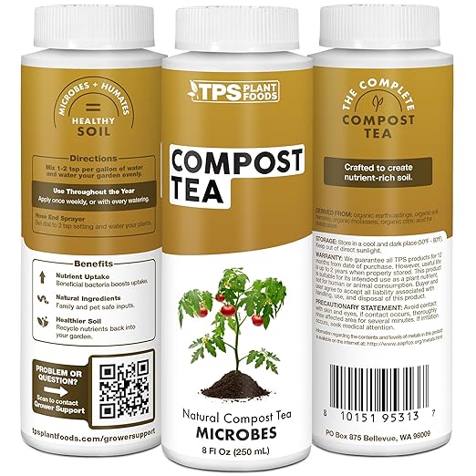Compost Tea – Liquid Microbial Supplement for Living Soil, Better Nutrient Uptake & Stronger Plants, 32 oz