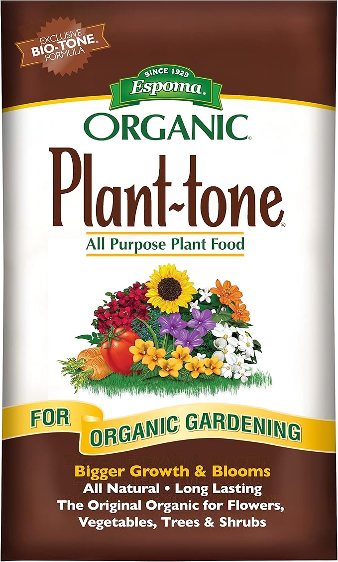 Espoma Organic Plant-Tone 5-3-3 Natural & Organic All Purpose Plant Food; 36 lb. Bag; The Original Organic Fertilizer for All Flowers, Vegetables, Trees, and Shrubs.