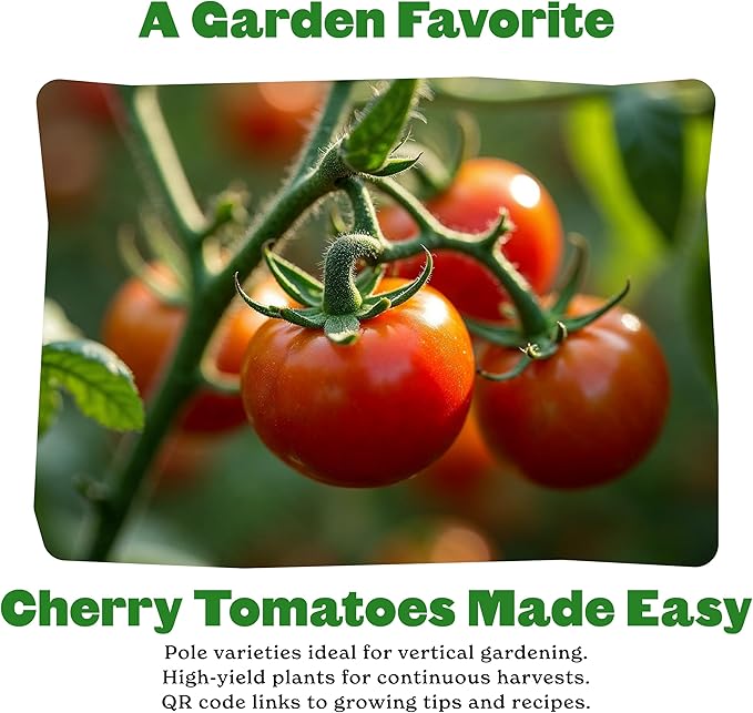 Epic Gardening Cherry Tomato Seed Bundle - 2 Sweet & Juicy Varieties, Includes Tropical Sunset & Chadwick Cherry, Perfect for Salads, Snacking & Sauces, Easy-to-Grow Non-GMO Seeds