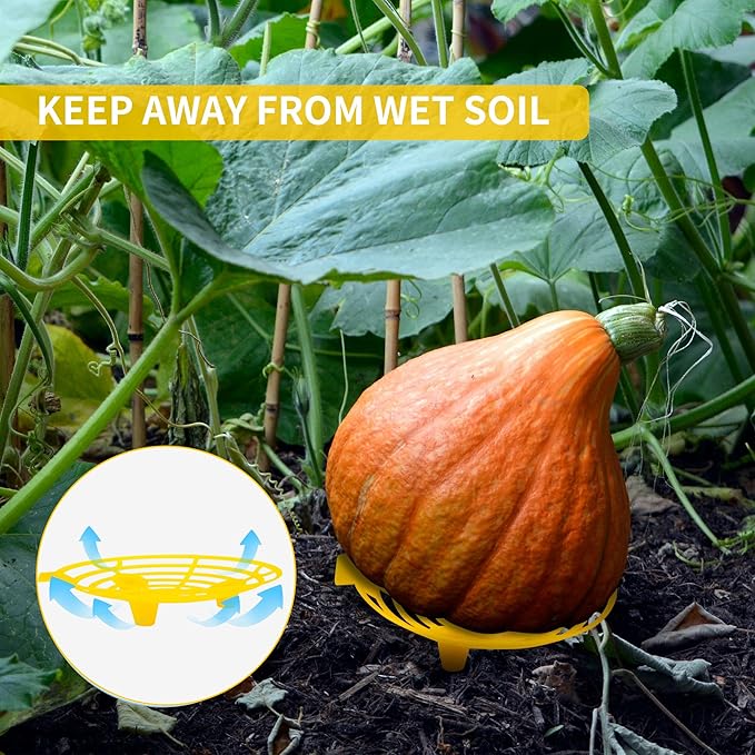 15 Pack Melon Cradle for Garden Pumpkin Support Stand Trellis,Avoid Ground Rot,Plastic Plant & Garden Support for Pumpkin Watermelons Squash Strawberries(Yellow)
