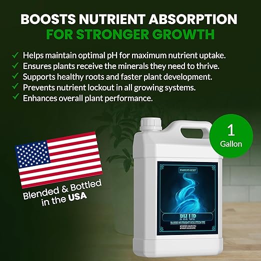 Humboldts Secret pH Up for Plants | Hydroponics and Soil pH Adjustment | Concentrated Potassium Hydroxide Formula | Raises Nutrient Solution Levels for Strong Root Growth and Stability | 1 Gallon