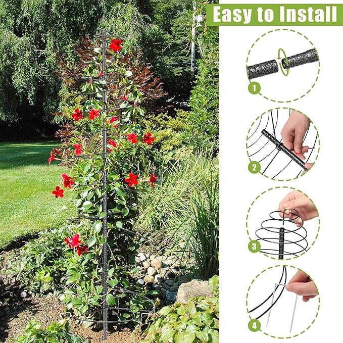 Trellis for Climbing Plants Outdoor or Indoor,73inch Tall Garden Trellis for Climbing Plants,Metal Plants Trellis Support for Vine Vegetables,Flowers