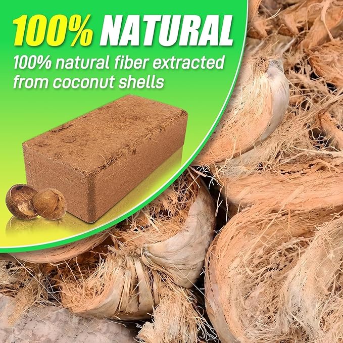 Coco Coir Brick for Plants-4 Pack Premium Coconut Bricks, 100% Organic Peat Moss, Fiber Coconut Husk for Planting, Gardening, Potting Soil Substrate