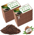 12 PCS Coco Coir Bricks - Compressed Coconut Fiber Substrate for Plants, Gardening, Potting Mix. Low EC & Balanced pH Natural Growth Medium for Seed Starting, Herbs