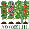4 Pack Large Tomato Cage for Garden Up to 49" H X 16" W Metal Plant Support Stakes with Clips Triangle Pea Cages Cucumber Trellis for Vegetables Pots Vines Flowers Climbing Plants