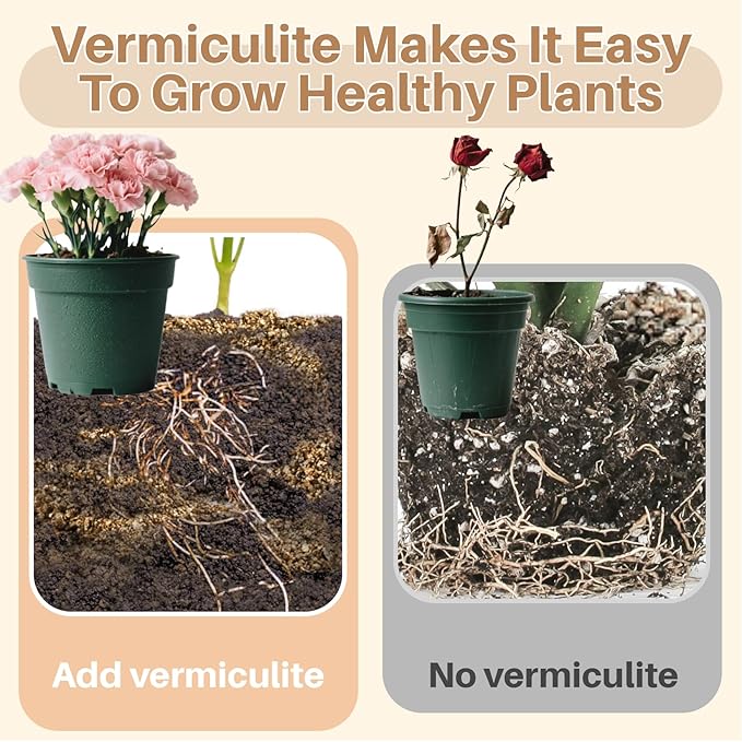 Vermiculite - 14OZ Vermiculite for Gardening Organic Soil Potting Mix Horticultural Sand for Seed Starting, Plants, Vegetable, Potting, Garden, Orchid, Horticultural,Succulent, 1-3mm