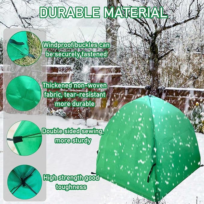 2 Pack Winter Plant Covers Freeze Protection Shrub Covers, Plant Frost Protection Tent, Warm Plant Tents Protecting for Fruit Potted Plants Tree from Freezing Animals Eating(22x22x23in, Frost Cloth)