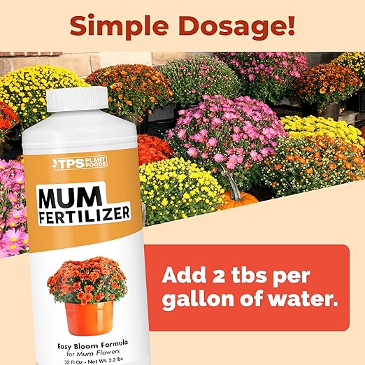 Mum Fertilizer, Complete Liquid Mum Plant Food for All Chrysanthemum, 32 oz (1 Quart)