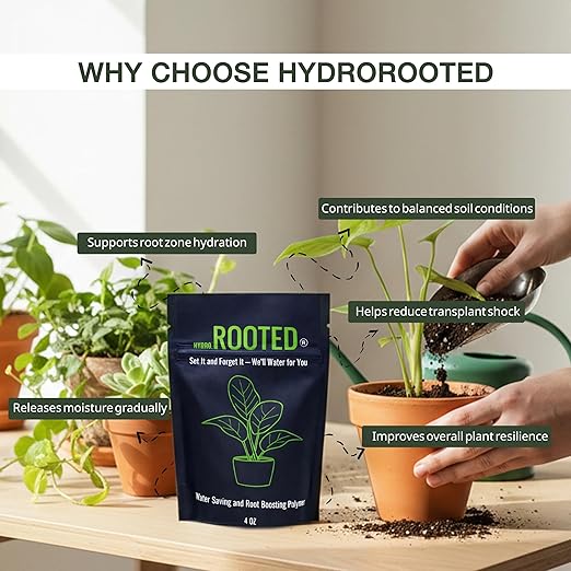 Advanced Water Retention & Root Growth Soil Additive with Polymer & Mycorrhizae for Houseplants Gardens Raised Beds Landscapes Hydro-Rooted Plants Enhances Moisture Retention & Nutrient Uptake