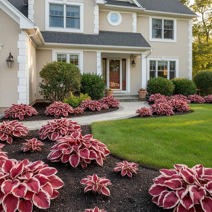 100+ Hosta Seeds for Planting Outdoors, Rare Perennial Flower Seeds, Shade Loving Hosta Plants for Garden Beds, Containers, Patios (White and Red)