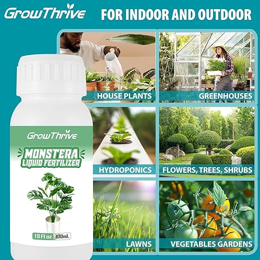 Organic Monstera Plant Food & Liquid Fertilizer (10 oz) - Probiotic Nutrient Solution for Vibrant Leaves & Root Growth - Indoor Plant Care