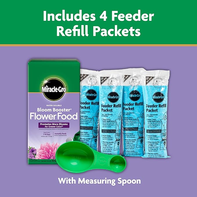 Miracle-Gro Water Soluble Bloom Booster Flower Food Fertilizer - 10-52-10 Formula for Annuals Perennials and Containers - Promotes Vibrant Flowers and Rich Color, 4 lbs.