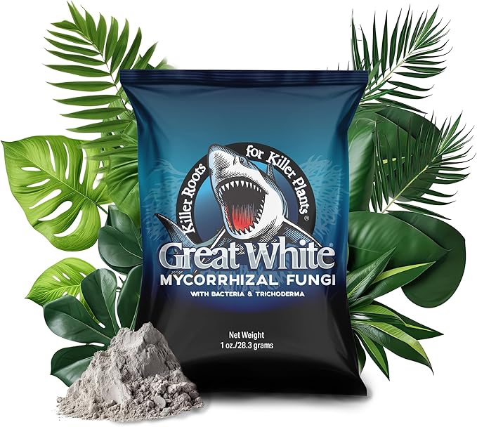Great White Mycorrhizal Fungi 1 oz, Beneficial Bacteria for Plant Growth, Root Stimulator, Concentrated 3-in-1 Formula by Plant Success