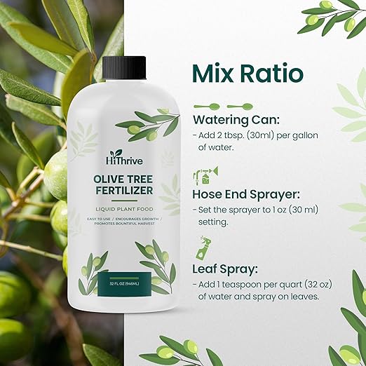 32oz Olive Tree Fertilizer – Makes 32 Gallons of Olive Plant Food – 2-in-1 Liquid Plant Food with Macronutrients + Micronutrients for Lush Foliage, Strong Roots, Bountiful Harvests & Plump Fruits