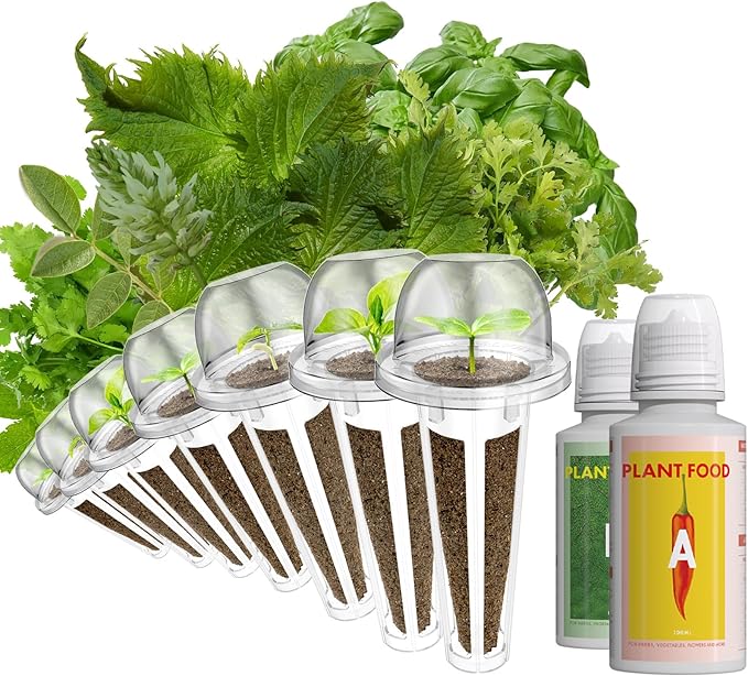 LYKOCLEAN Gourmet Herb Seeds Pod Kit for AeroGarden, idoo, Ahopegarden, MUFGA Hydroponics Garden Include Cilantro, Basil, Parsley, Mint, Liquorice, 7-Pods, 350+ Seeds