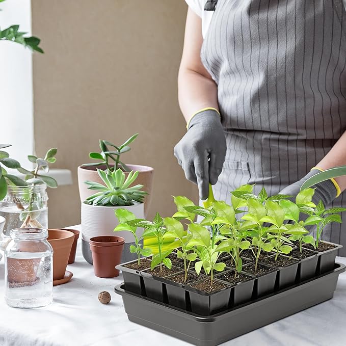 EBaokuup 12 Pcs 24-Cell Replacement Capillary Mats-13 x 8.3 Inches Self Watering Seed Starting Mat-Capillary Mats for Indoor Gardening Greenhouse Plant Seed Starting