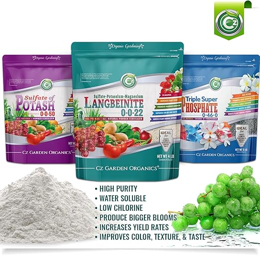 Organic Langbeinite 0-0-22 Sul-Po-Mag 3LB - Made in USA Soil Amendment for Indoor/Outdoor Plants & Flower Gardens. Water Soluble Potassium/Magnesium/Sulfur. Low Chlorine Fertilizer. OMRI Listed