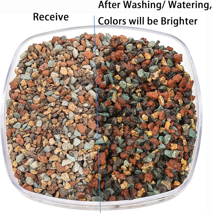 TOPZEA 12lb Mix Lava Rocks Pebbles for Plant, Potting Soil Decorative Landscaping Gritty Pumice, Volcanic Stone Gravel for Bonsai Succulent Cactus, Vase Filler, Fairy Gardening, Top Dressing
