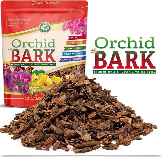 Orchid Potting Bark - Made in USA Premium Garden Soil Amendment Mix for Proper Root Development of Phalaenopsis, Cattleyas, Indoor/Outdoor Plants, Reptile Terrarium Bedding & More! (Mini Fir Bark)