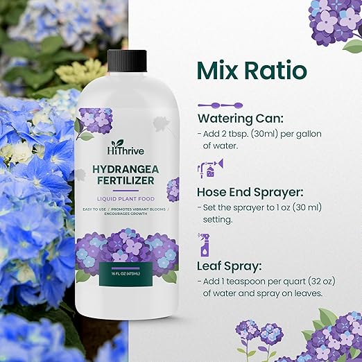 16oz Hydrangea Fertilizer - Makes 16 Gallons of Hydrangea Plant Food, Hydrangeas Indoor Plant Fertilizer Liquid for Lush Growth, Strong Stems, and Vibrant Blooms, Nutrient-Rich Flower Food