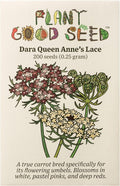 Plant Good Seed Organic Dara Queen Anne's Lace Flower Seeds for Planting: Heirloom Ammi, Red, Pink and White Blossoms - 200 Seed Packet