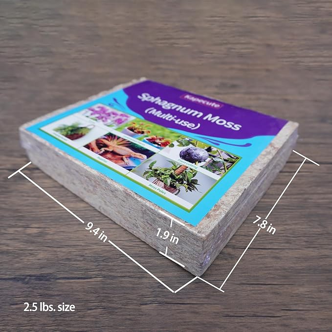 Sphagnum Moss 2.5 lb for Plant Propagation, Great Orchid Potting Mix, Help with Maintain Humidity