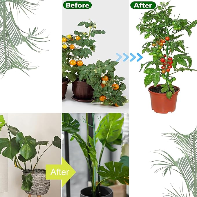 9 Pack Stackable Plant Support Stakes for Indoor Outdoor Climbing Plants Support Structures Adjustable Length with Twist Ties, Plant Ties and Scissor