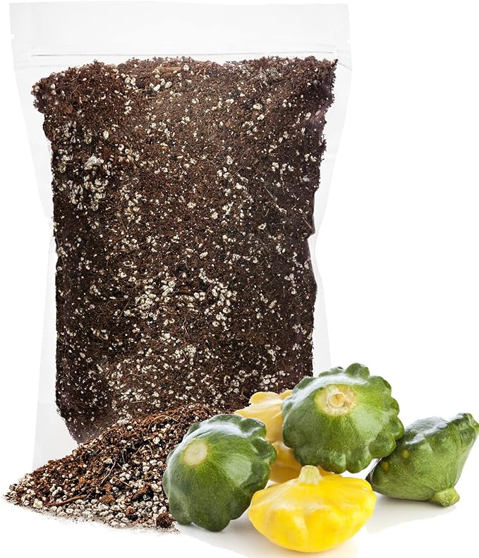 GARDENERA Premium Organic Potting Soil for Pattypans - (4 Quart Bag)
