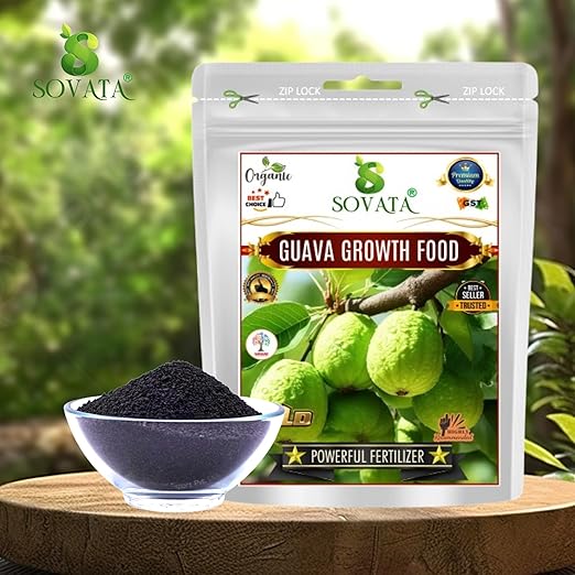 Sovata® Guava Growth Food, Powerful Organic Fertilizer for Fast Growth and Heavy Fruiting of Guava Plants. (900 gm)