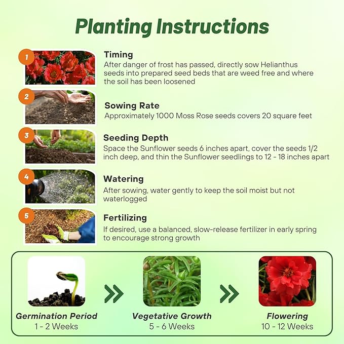 Outsidepride Red Moss Rose Seeds - 5000 Pcs Annual, Drought & Heat Tolerant, Pollinator Friendly Ground Cover Seeds for Planting w/Vibrant Blooms & Succulent Foliage, Ideal for Xeriscaping
