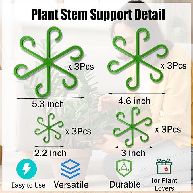 12pcs Plant Stem Support Holder - Indoor Plants Climber Support Structures Accessories