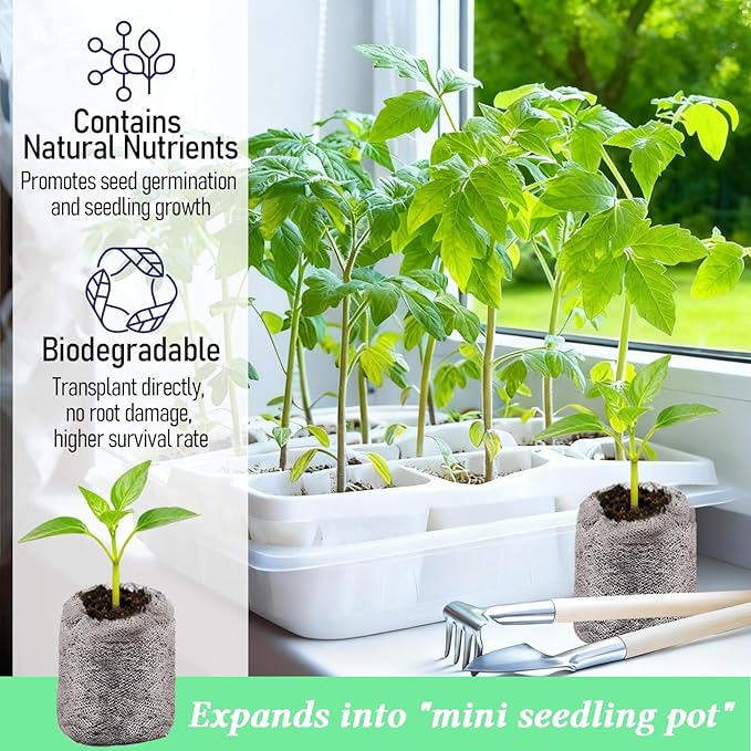 Legigo 200 PCS 30mm Peat Pellets Seed Starter Soil, Compressed Seed Starting Pods Plant Starter Soil Pods Plugs for Seedlings, Peat Pods for Starting Seeds, Herbs Tomatoes Flowers and Vegetables
