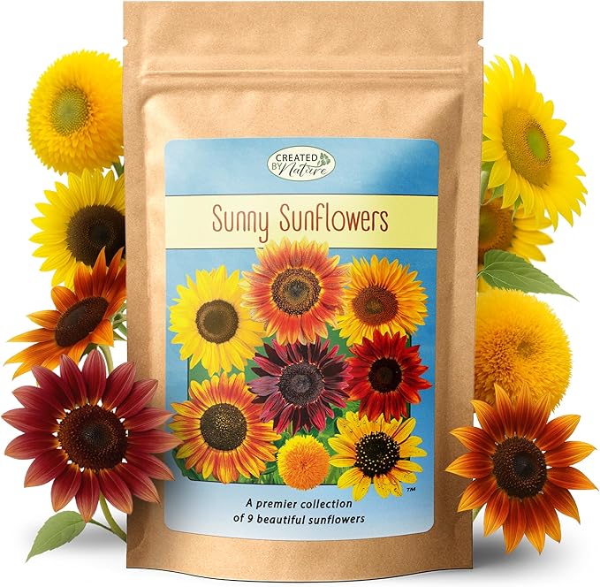 Created By Nature Sunflower Seeds to Plant, 9-Variety Sunflower Seed Mix, 1,000 Seeds