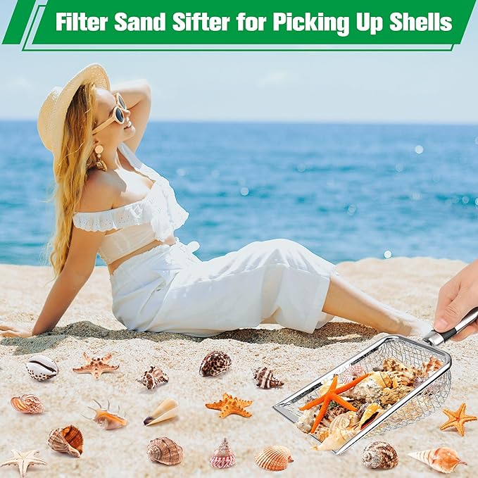 2PCS/ 4PCS Soil Sifter for Gardening, Stainless Steel Sand Soil Compost Sifter for Gardening with Handle, Sieve for Rocks (0.2/0.1 in Mesh, 2)
