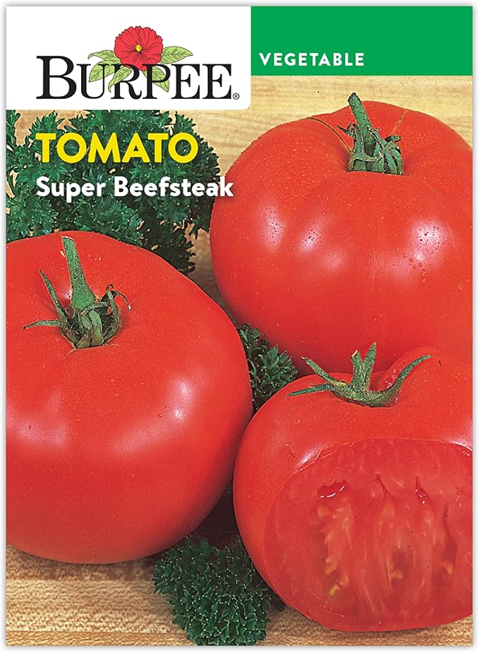 Burpee 'Super Beefsteak' Tomato Seeds for Planting - Non-GMO, Indeterminate, Beefsteak Slicing Tomato, 120mg Seed Packet for Home Gardening