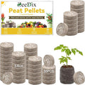 ZeeDix 55Pcs 36mm Peat Pellets for Seedlings, Seed Starter Pods Seed Starting Plugs Soil, Compressed Nutrient Block Potting Soil Discs Pellet for Planting Herbs Flowers Vegetables