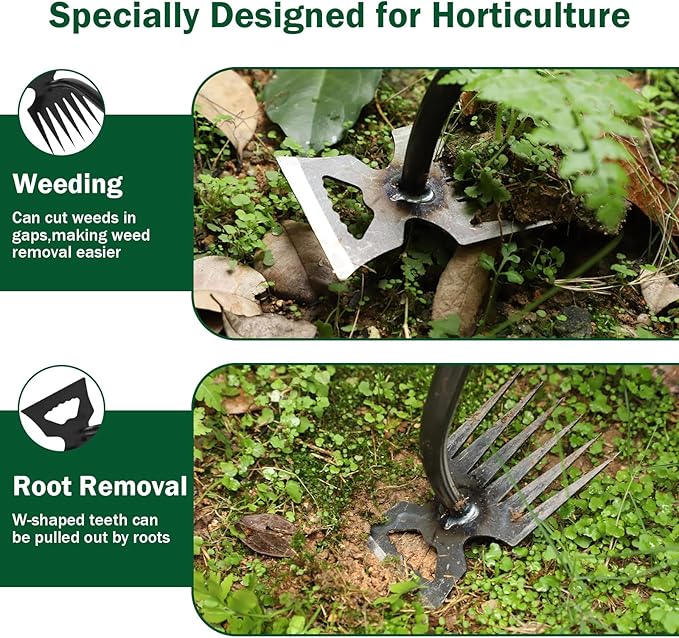 Weed Remover Tool,Portable Garden Weeder Tool,2026 New Gardening Weeding Tools,for Garden Hand Tools for Vegetable Gardening Backyard Farm Planting & Uprooting Weeding Tool (6 Teeth)