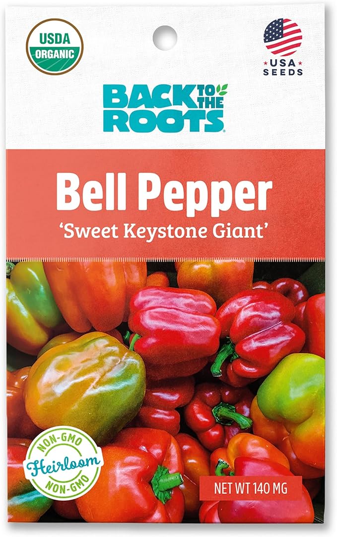 Back to The Roots 100% Organic Seed Packet - Bell Pepper 'Sweet Keystone Giant' 140mg