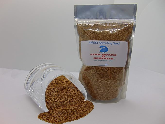 Alfalfa Microgreen Seeds- 4 oz COOL BEANS n SPROUTS Brand - Home Gardening.