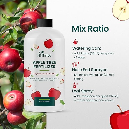 32oz Apple Tree Fertilizer - Makes 32 Gallons of Apple Tree Fertilizer, Nutrient-Rich Plant Food for Fruit Trees - Promotes Strong Branches, Healthy Foliage, and Juicy Apples